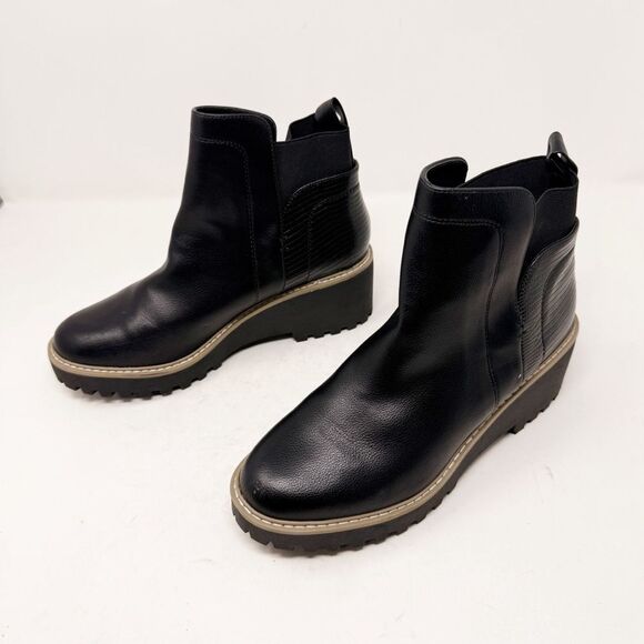 Dolce Vita Rielle Wedge Slip On Boots Black Size 9.5 - Picture 4 of 7